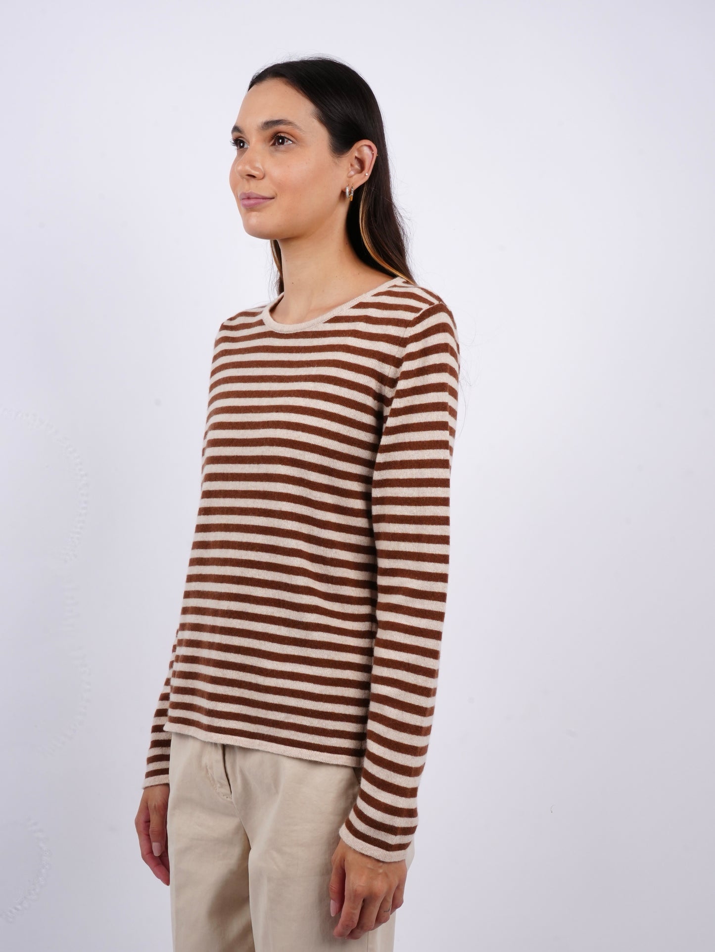 Striped crew neck sweater