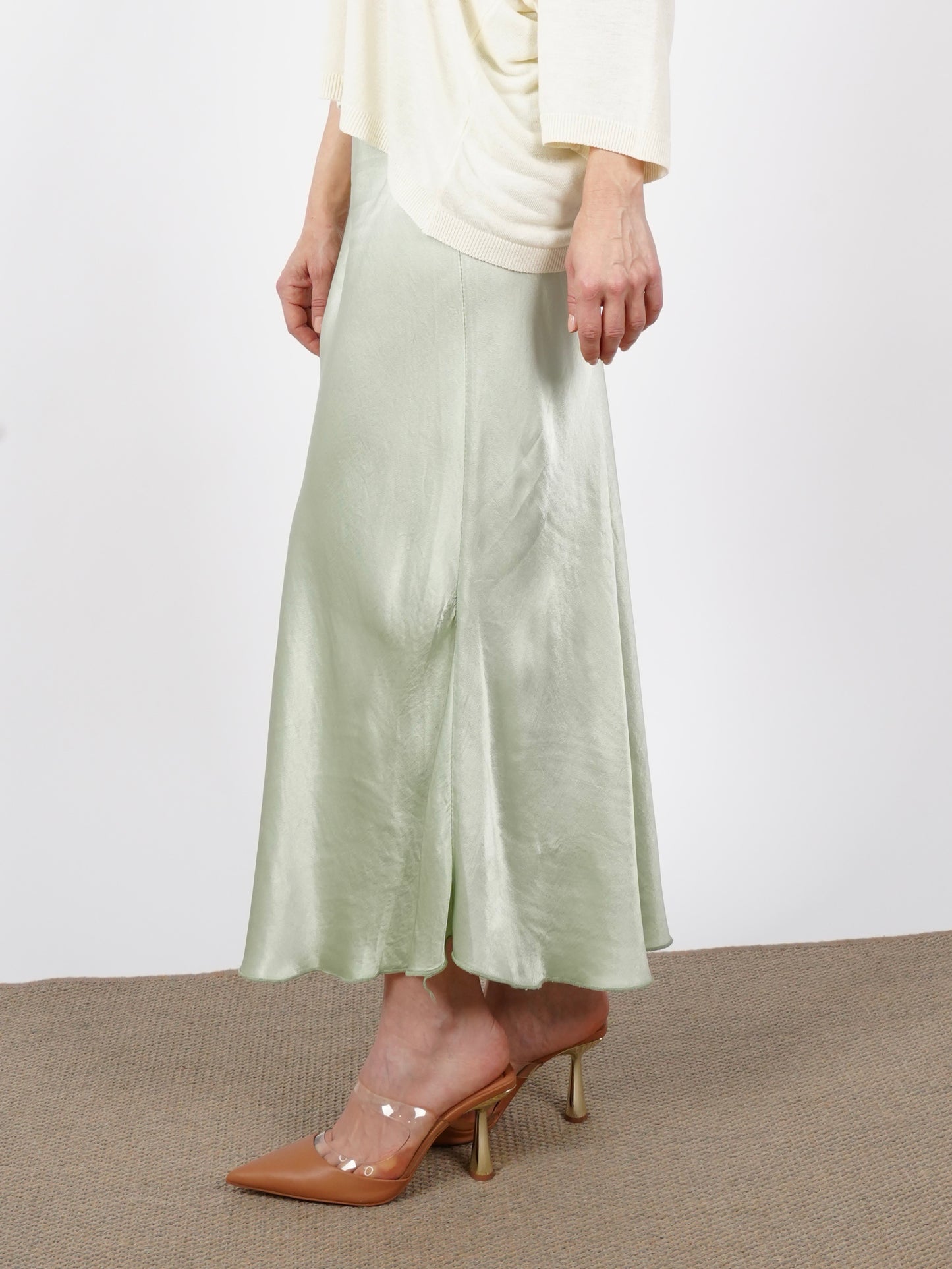 Viscose satin skirt