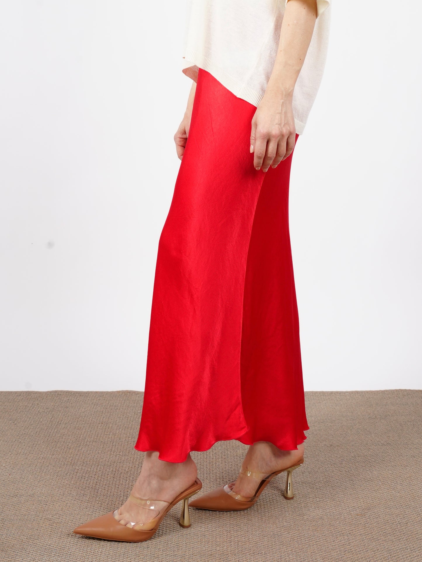 Viscose satin skirt