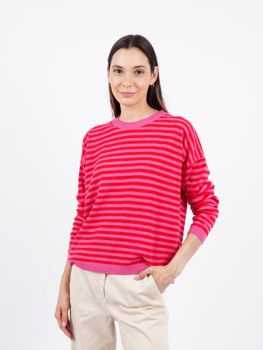 Striped crew neck sweater