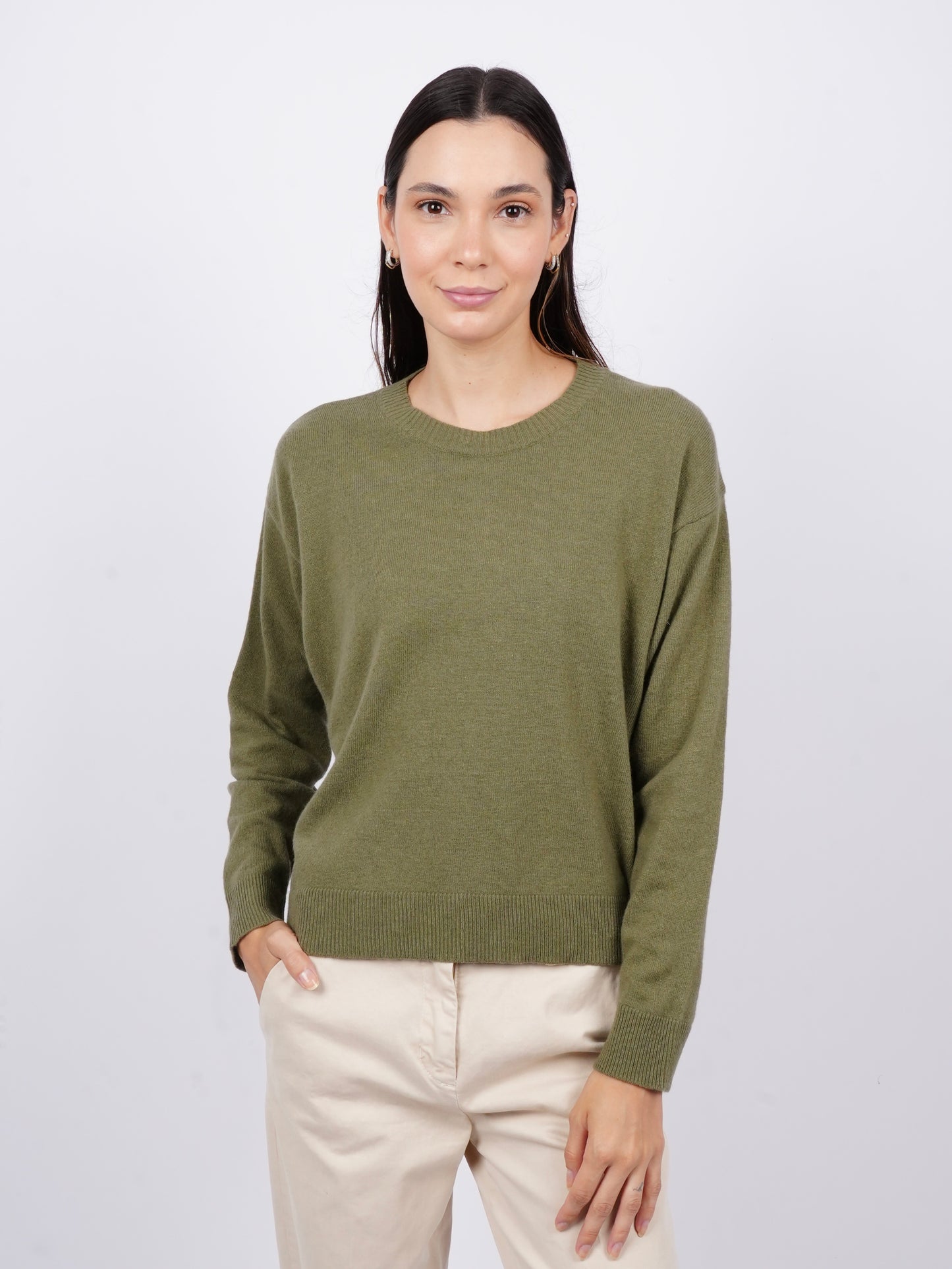 Crewneck Sweater with Slit