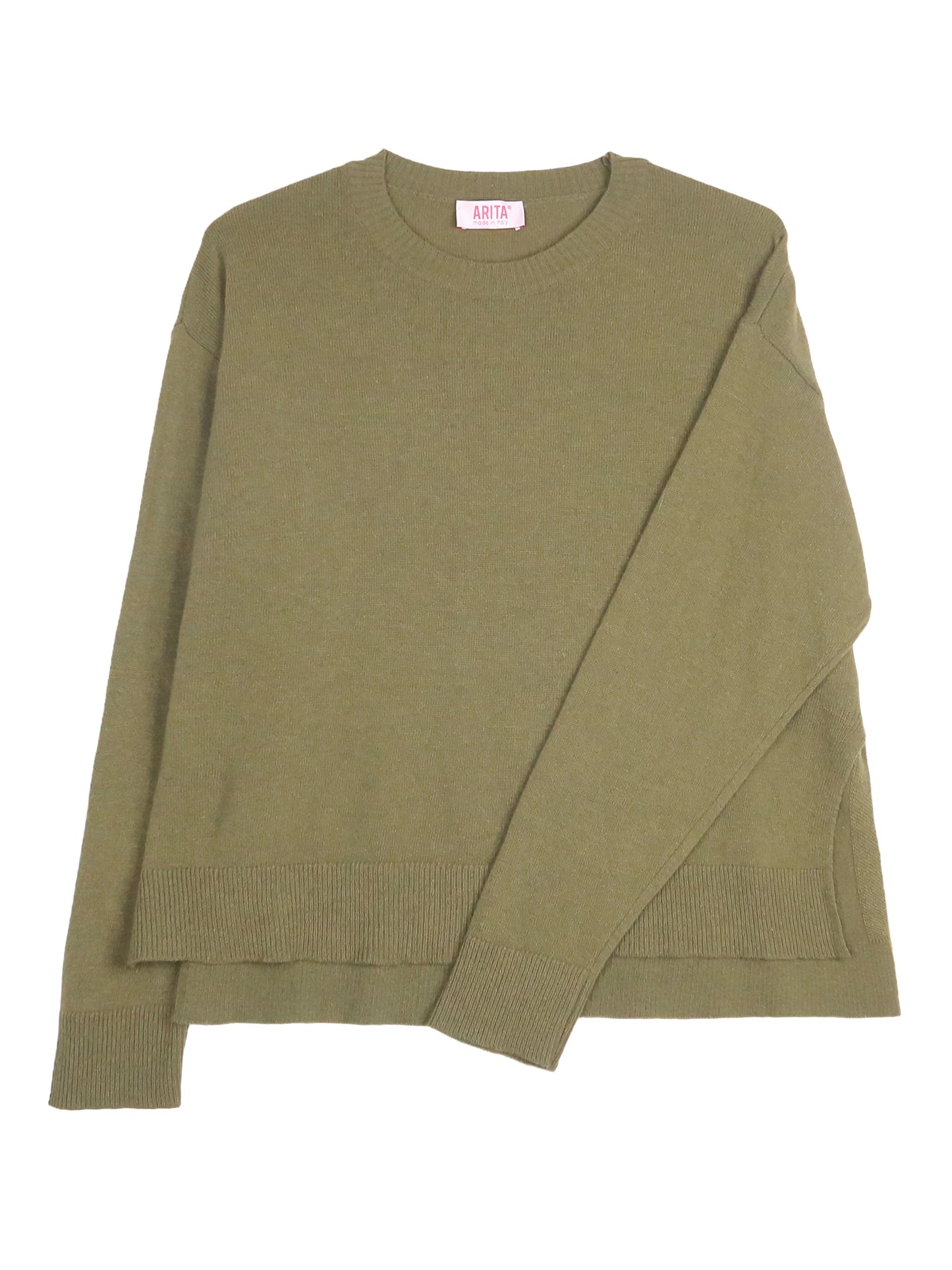 Crewneck Sweater with Slit