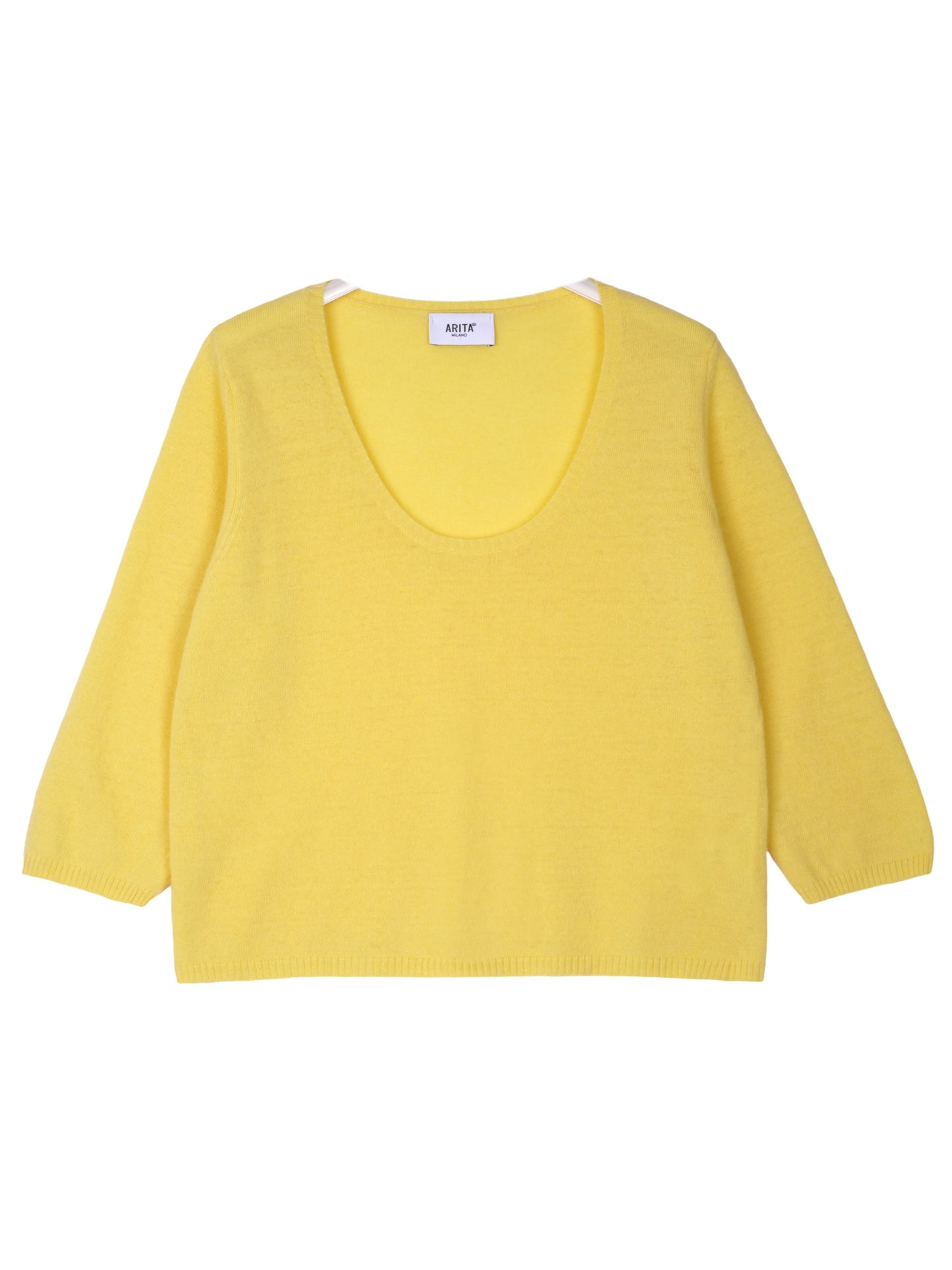 Three-quarter sleeve wool sweater