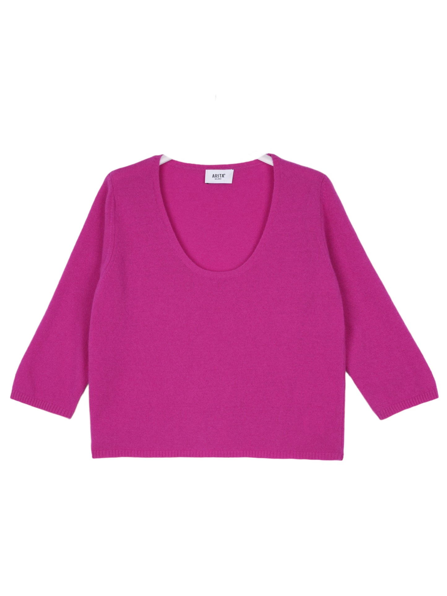 Three-quarter sleeve wool sweater