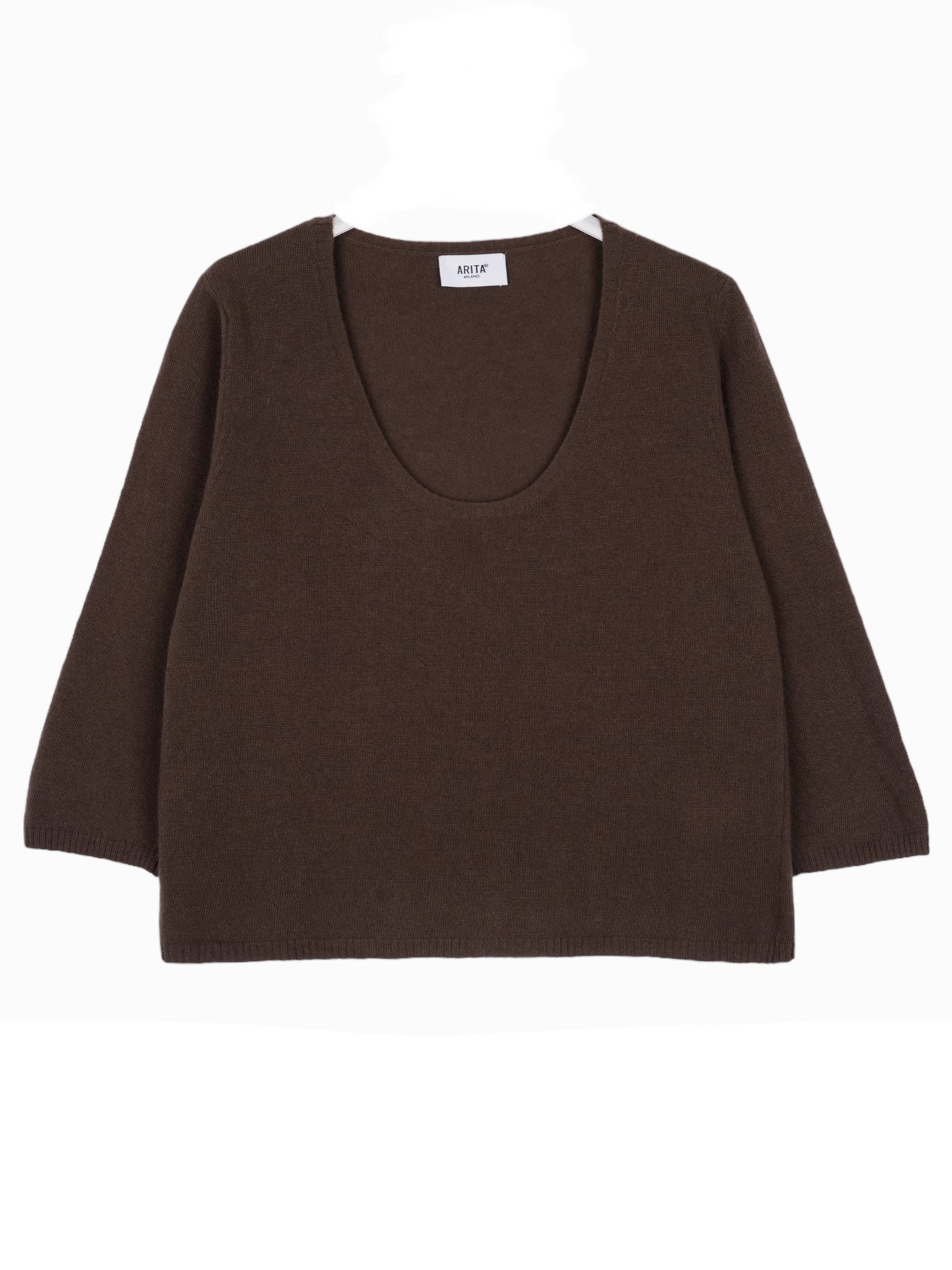 Three-quarter sleeve wool sweater