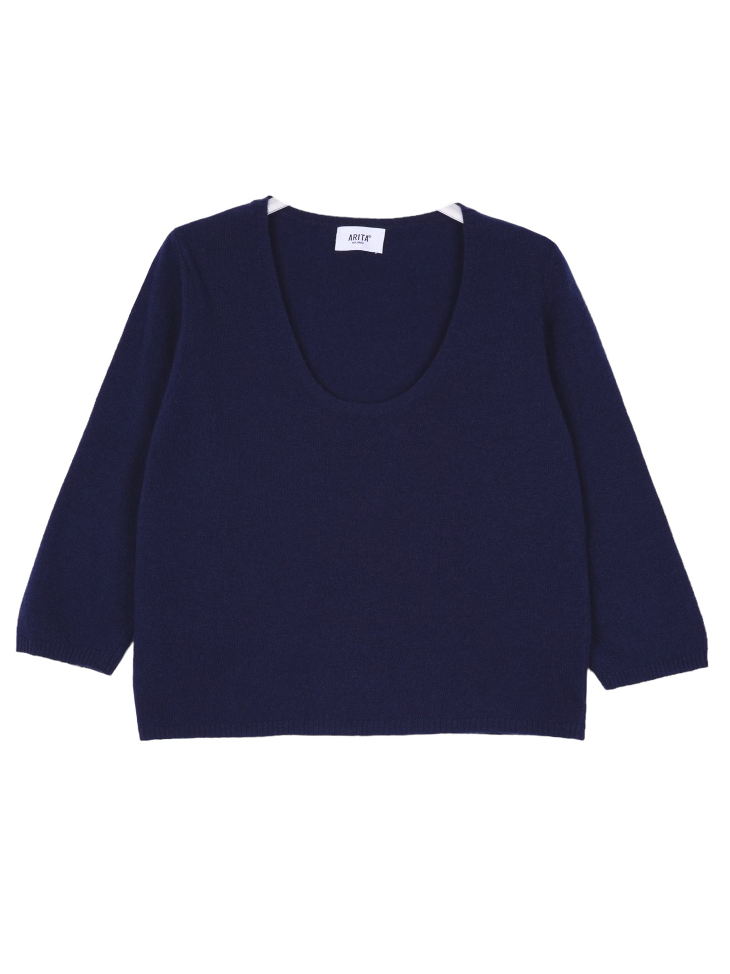 Three-quarter sleeve wool sweater