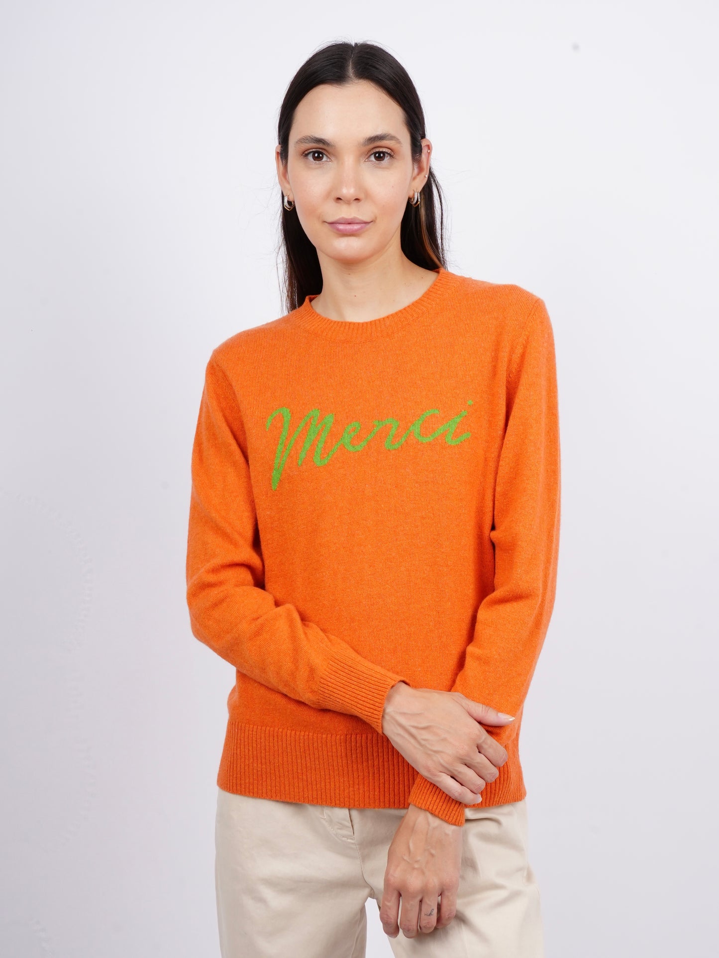 "Merci" Crew Neck Sweater