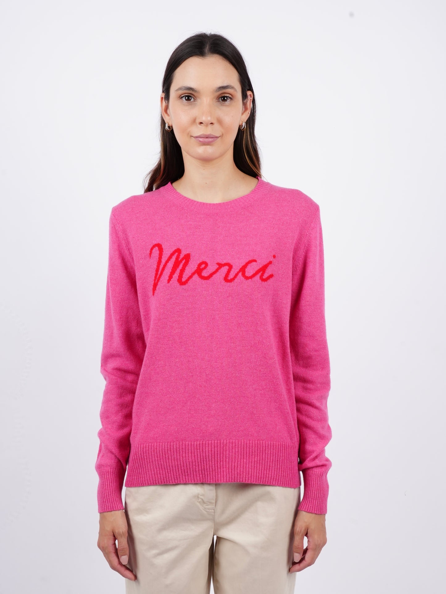 "Merci" Crew Neck Sweater