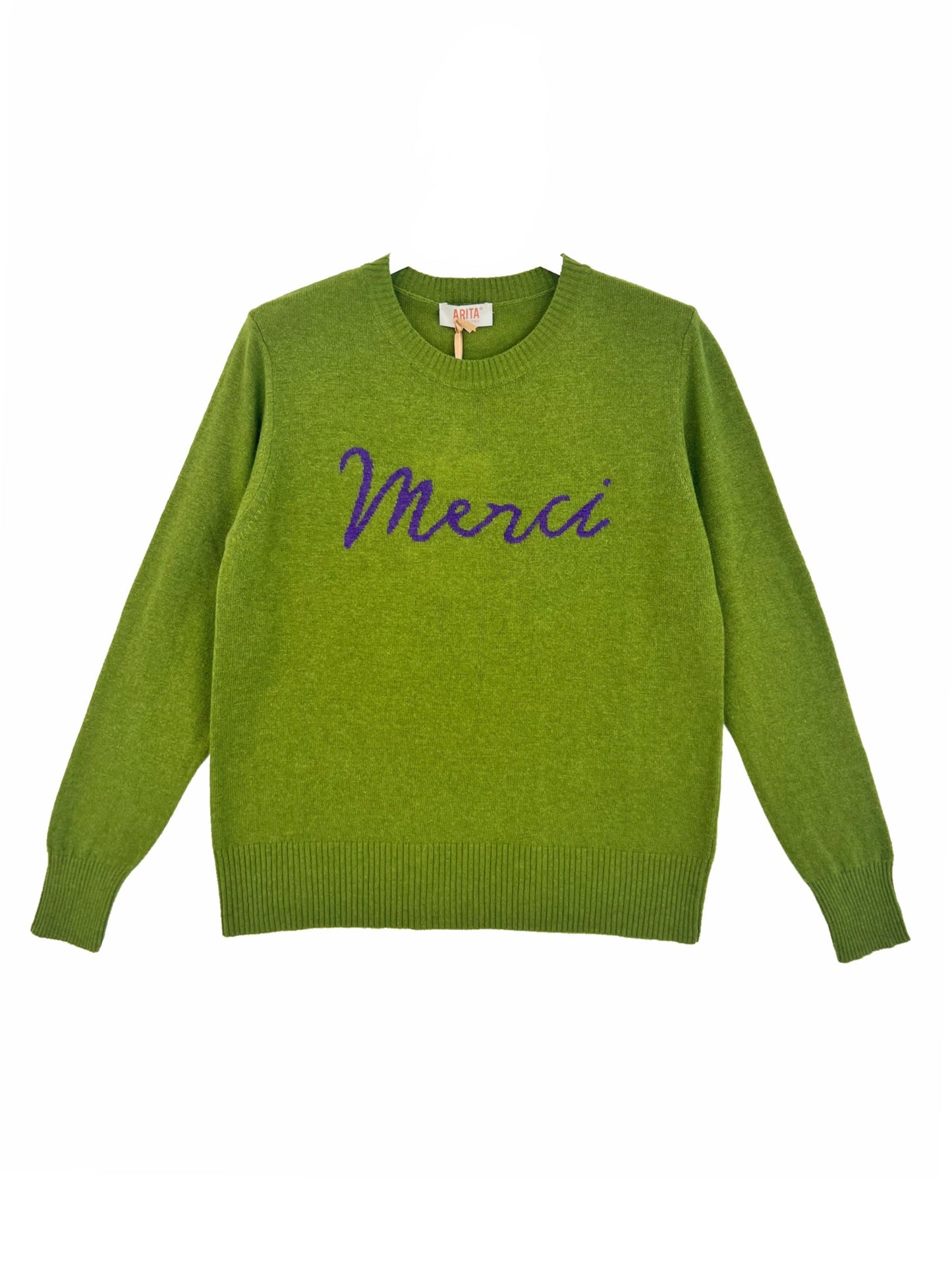 "Merci" Crew Neck Sweater